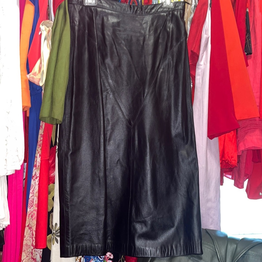 Black leather skirt
